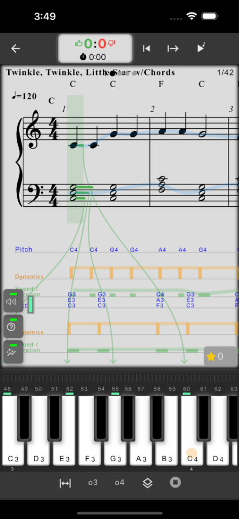 MusicKeyRoll の可視化画面