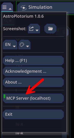 MCP Server にチェックのあるホームメニュー
