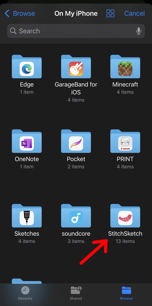 Import file menu item